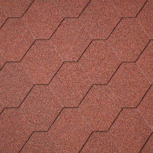 Бітумна черепиця Superglass Hex (10) Tile Red