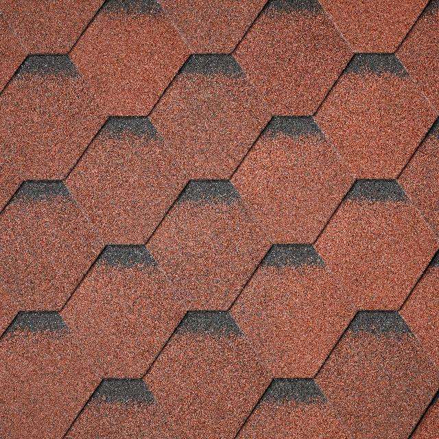 Бітумна черепиця Superglass Hex (20) Tile Red ultra
